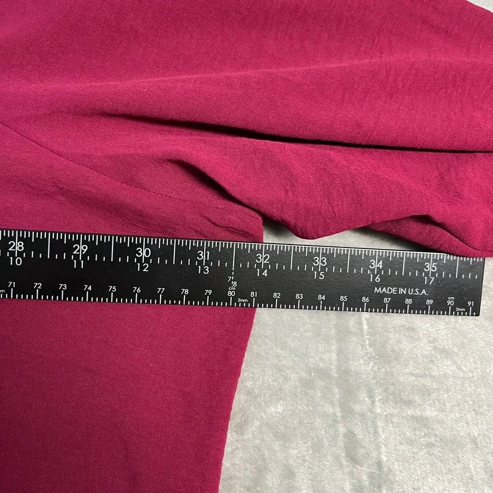 NWT Kim Rogers Womens 4X Sangria Red Pintuck Roll Tab 3/4 Sleeve Blouse Office